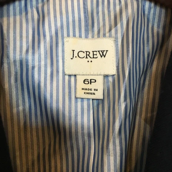 J.Crew dark Navy/Black Blazer 6P Petite Gold Button Classic Preppy Jacket - Picture 3 of 4